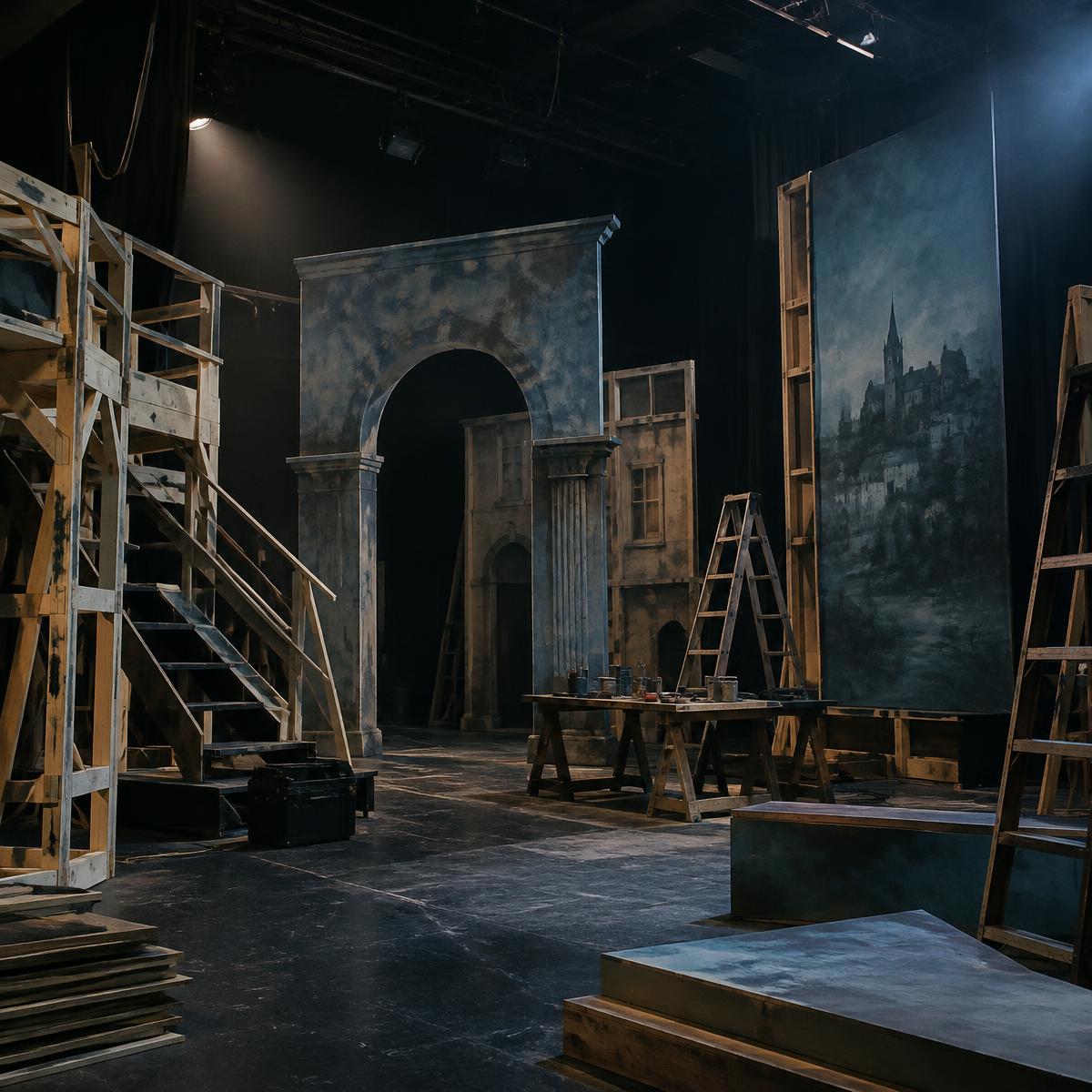 Imagen ilustrativa de escenografía en construcción